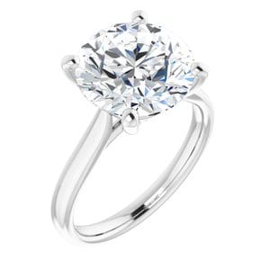 Rings Platinum 11 mm Round Engagement Ring Mounting