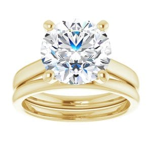 Rings 14K Yellow 10 mm Round Engagement Ring Mounting