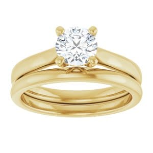 Rings 14K Yellow 5.8 mm Round Engagement Ring Mounting