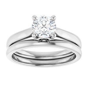 Rings Platinum 5.8 mm Round Engagement Ring Mounting
