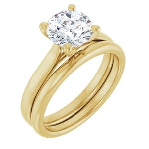 Rings 14K Yellow 7.4 mm Round Engagement Ring Mounting
