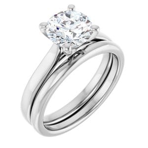 Rings Platinum 7.4 mm Round Engagement Ring Mounting