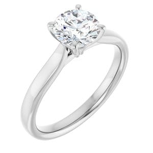 Rings Platinum 6.5 mm Round Engagement Ring Mounting