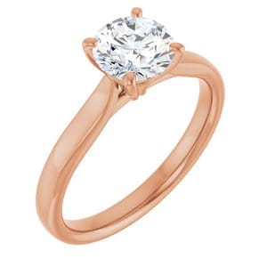 Rings 14K Rose 6.5 mm Round Engagement Ring Mounting