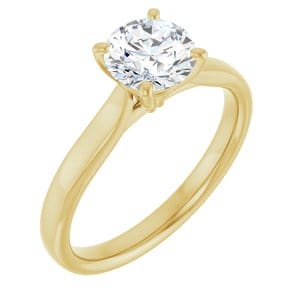 Rings 14K Yellow 6.5 mm Round Engagement Ring Mounting