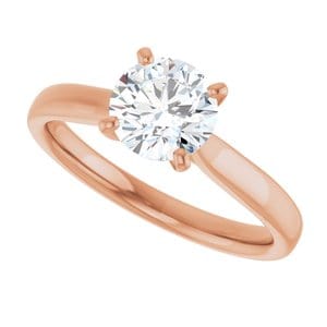 Rings 14K Rose 6.5 mm Round Engagement Ring Mounting