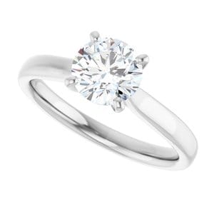 Rings Platinum 6.5 mm Round Engagement Ring Mounting
