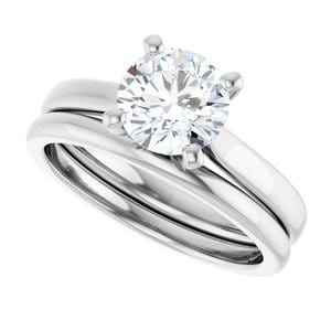 Rings Platinum 7 mm Round Engagement Ring Mounting