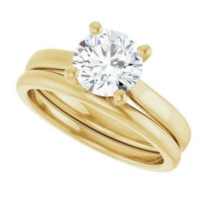 Rings 14K Yellow 7 mm Round Engagement Ring Mounting