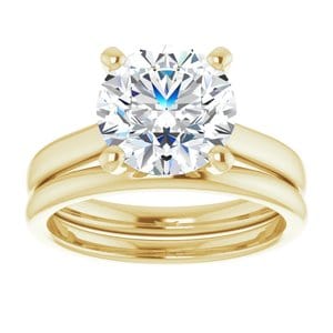Rings 14K Yellow 9 mm Round Engagement Ring Mounting