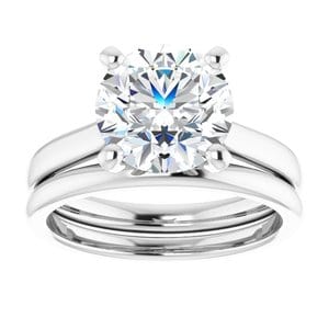 Rings Platinum 9 mm Round Engagement Ring Mounting