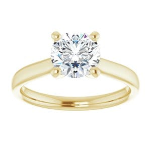 Rings 14K Yellow 7 mm Round Engagement Ring Mounting