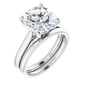 Rings Platinum 10 mm Round Engagement Ring Mounting
