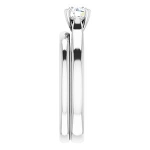 Rings 14K White 4.8 mm Round Engagement Ring Mounting