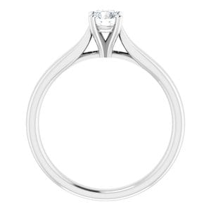 Rings 14K White 4.4 mm Round Engagement Ring Mounting