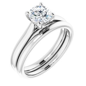 Rings Platinum 6 mm Round Engagement Ring Mounting