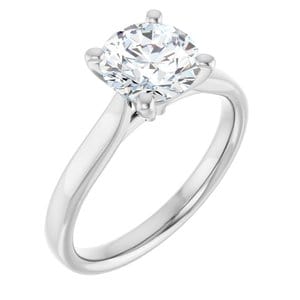 Rings Platinum 7.4 mm Round Engagement Ring Mounting