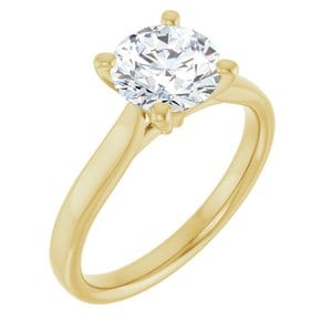 Rings 14K Yellow 7.4 mm Round Engagement Ring Mounting