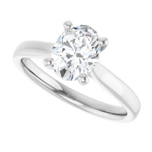 Rings Platinum 8x6 mm Oval Engagement Ring Mounting