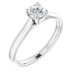 Rings 14K White 4.8 mm Round Engagement Ring Mounting