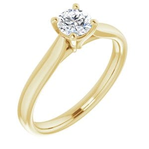 Rings 14K Yellow 4.8 mm Round Engagement Ring Mounting