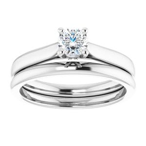 Rings 14K White 4.4 mm Round Engagement Ring Mounting