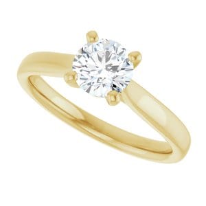 Rings 14K Yellow 5.8 mm Round Engagement Ring Mounting