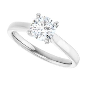 Rings Platinum 5.8 mm Round Engagement Ring Mounting