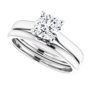 Rings Platinum 6 mm Round Engagement Ring Mounting