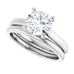 Rings Platinum 7.4 mm Round Engagement Ring Mounting