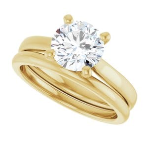 Rings 14K Yellow 7.4 mm Round Engagement Ring Mounting