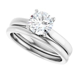 Rings Platinum 6.5 mm Round Engagement Ring Mounting