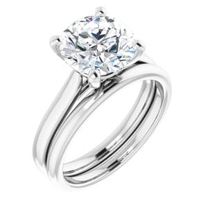Rings Platinum 9 mm Round Engagement Ring Mounting