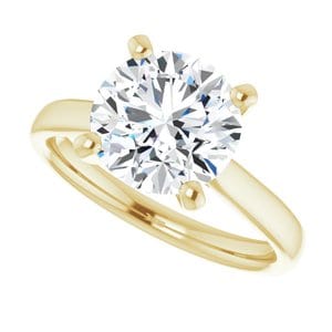 Rings 14K Yellow 9 mm Round Engagement Ring Mounting