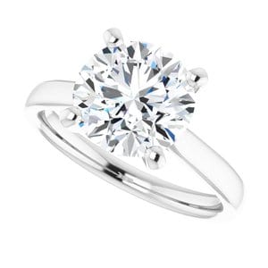 Rings Platinum 9 mm Round Engagement Ring Mounting