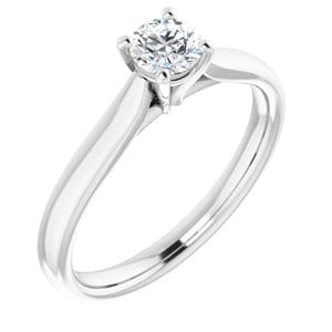 Rings 14K White 4.4 mm Round Engagement Ring Mounting