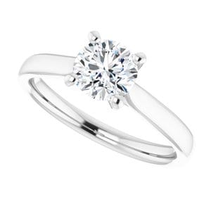 Rings Platinum 6 mm Round Engagement Ring Mounting