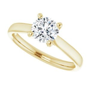 Rings 14K Yellow 6 mm Round Engagement Ring Mounting