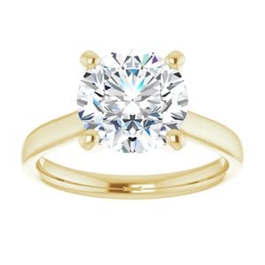 Rings 14K Yellow 9 mm Round Engagement Ring Mounting