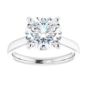 Rings Platinum 9 mm Round Engagement Ring Mounting