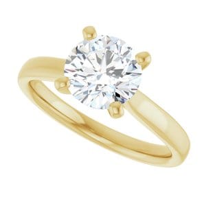 Rings 14K Yellow 7.4 mm Round Engagement Ring Mounting