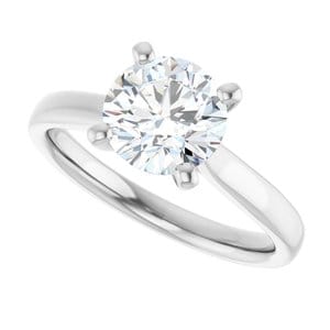 Rings Platinum 7.4 mm Round Engagement Ring Mounting