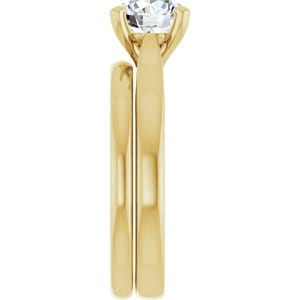 Rings 14K Yellow 7 mm Round Engagement Ring Mounting