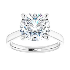 Rings Platinum 9.4 mm Round Engagement Ring Mounting