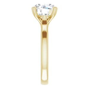 Rings 14K Yellow 9 mm Round Engagement Ring Mounting