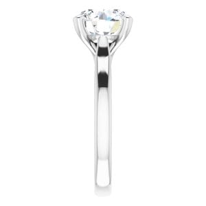 Rings Platinum 9 mm Round Engagement Ring Mounting