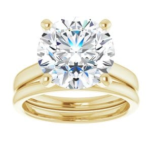 Rings 14K Yellow 11 mm Round Engagement Ring Mounting
