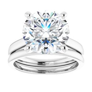 Rings Platinum 11 mm Round Engagement Ring Mounting