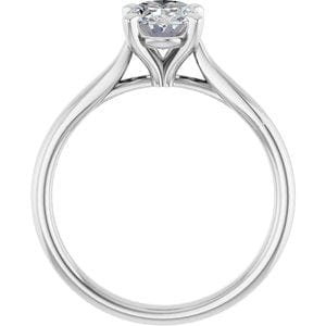 Rings Platinum 8x6 mm Oval Engagement Ring Mounting