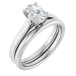 Rings Platinum 7x5 mm Oval Engagement Ring Mounting